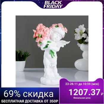 

Figure "Angel with a bouquet of roses" 32cm 4074886
