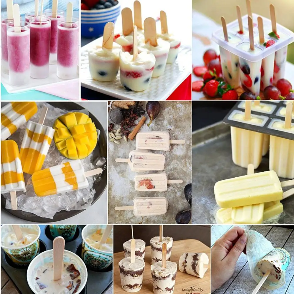 50 шт. деревянные палочки для мороженого из натурального дерева палочки для мороженого DIY Ручное ремесло и творчество Детские ручные инструменты для торта