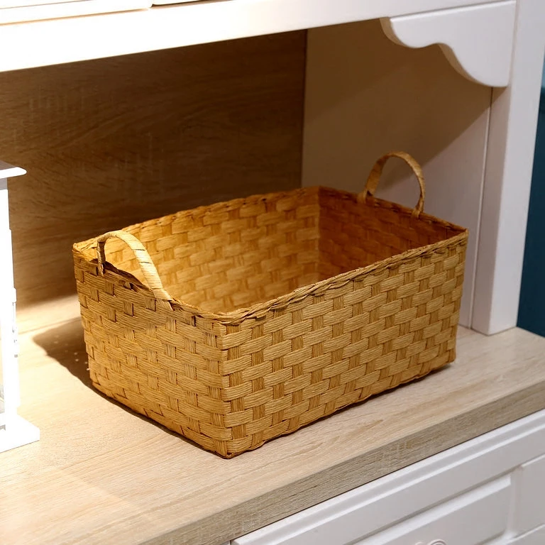 

Kitchen Bread Storage Basket Handmade Desktop Box Debris Finishing Snack Basket Towel Box