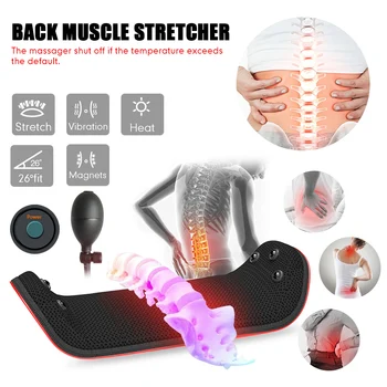 

Back Massager Stretcher Equipment Heat Lumbar Lower Back Support Pain Relief Stretcher Lumbar Support Spine Pain Relief