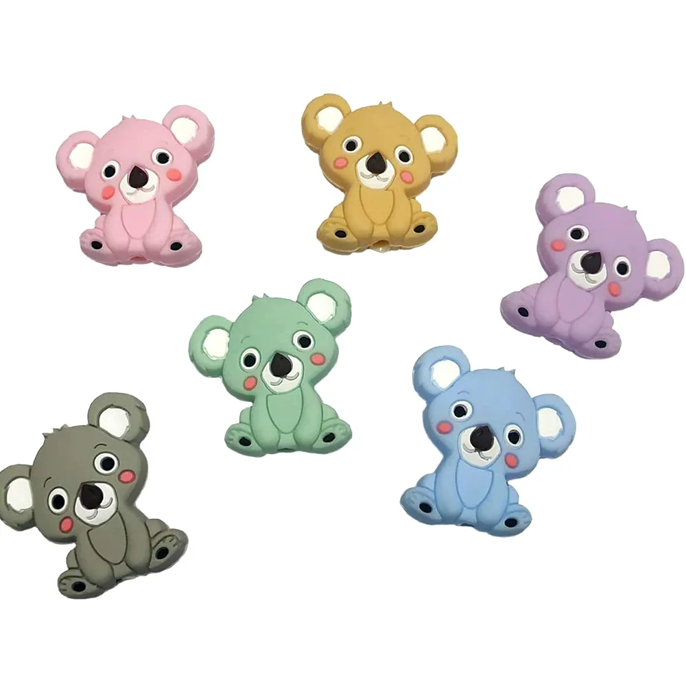 

Koala Beads Animal BPA Free Silicone DIY Handmaking Infant Teething Necklace Accessories For Baby Soother Pacifier Chain