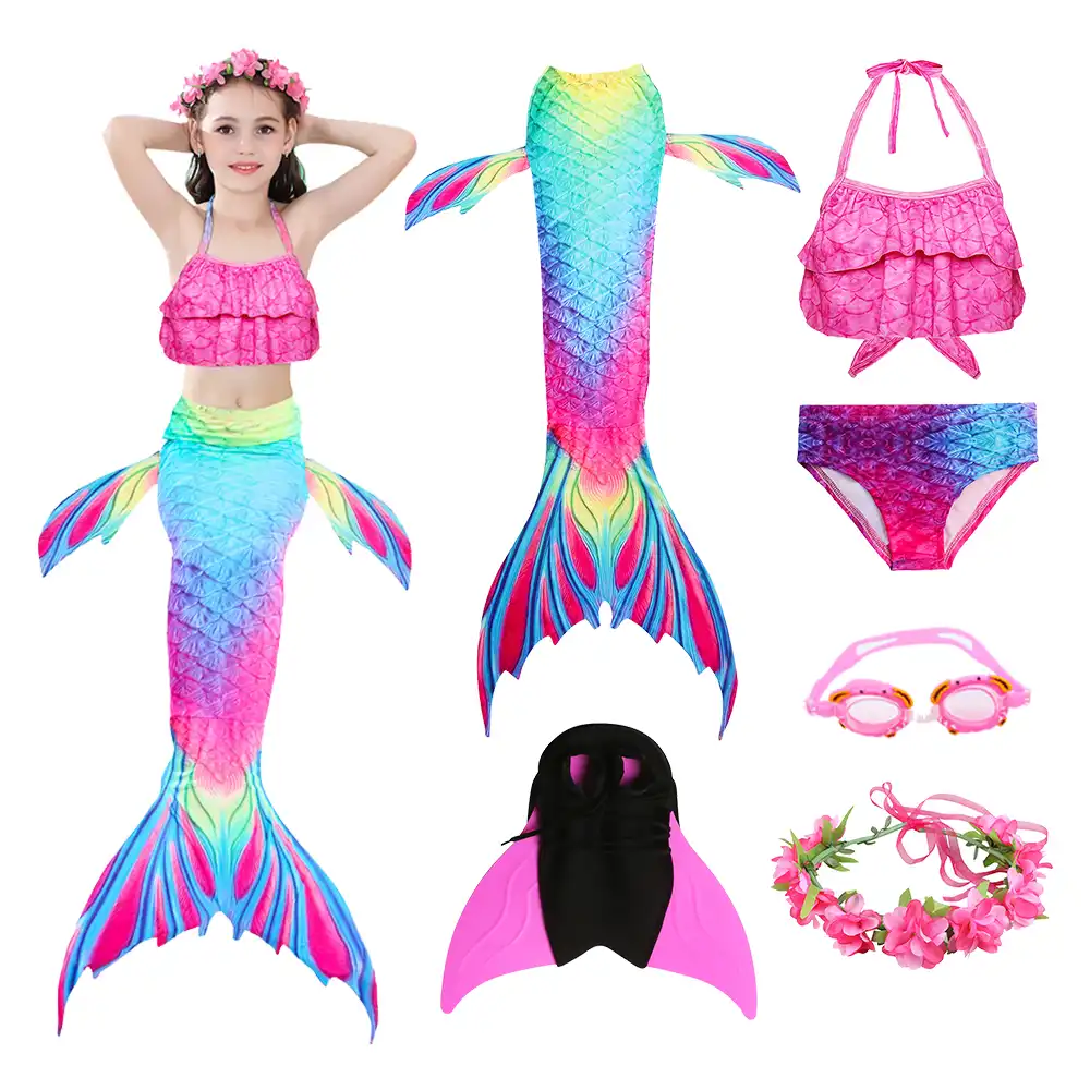 Traje sirena niña para nadar Clearance