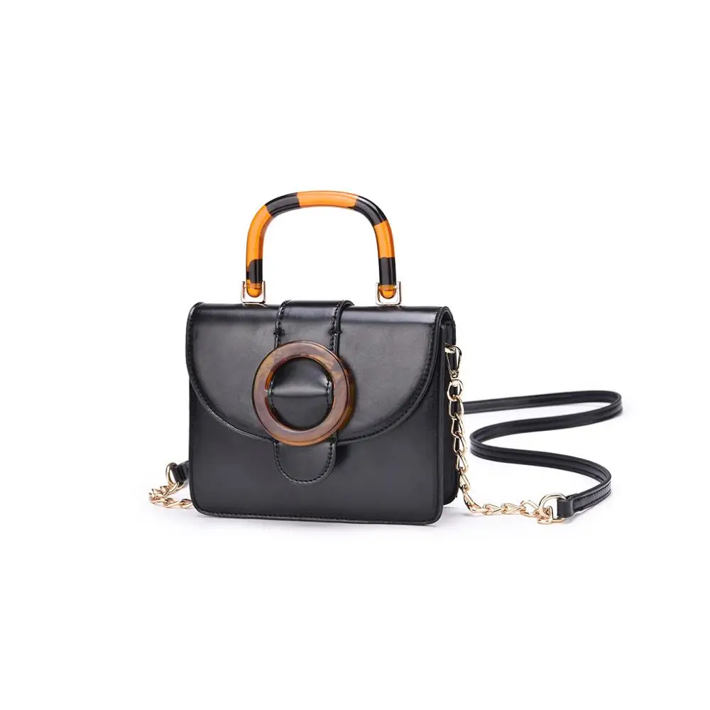 black L20 H16 W6cm Винтажные женские сумки с деревянной ручкой-кольцом, Повседневная сумка через плечо, роскошные сумки через плечо, дизайнерский кошелек, большой «ТОТЕ» ведра - Цвет: black L20 H16 W6cm
