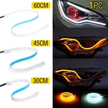 

NEW 1 Piece Car Accessories Day Time Running Strip LED Turning Signal Universal Soft Tube Headlight Strip