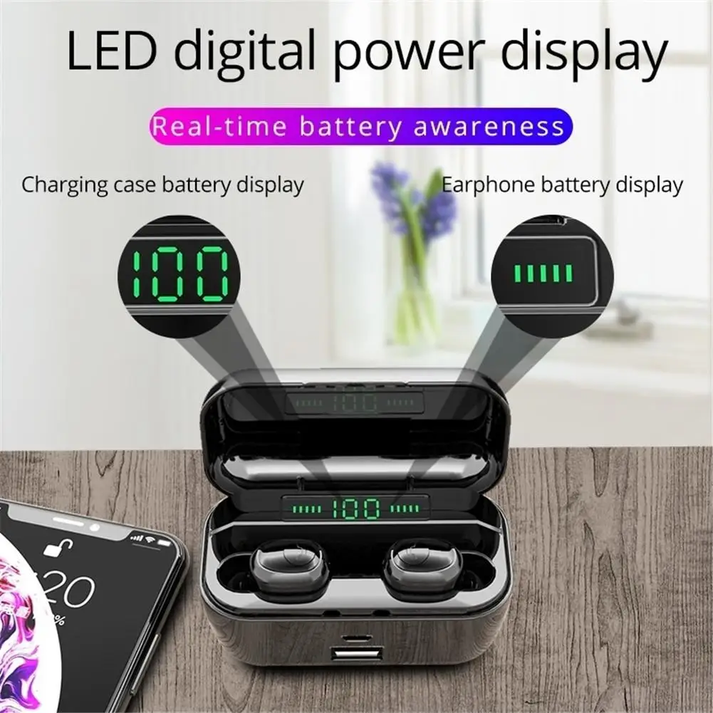 G6S True Wireless Bluetooth Earphones 5 0 Stereo Headphones Noise Camcelling Earbuds IPX7 Waterproof With 3500mah Charging Box
