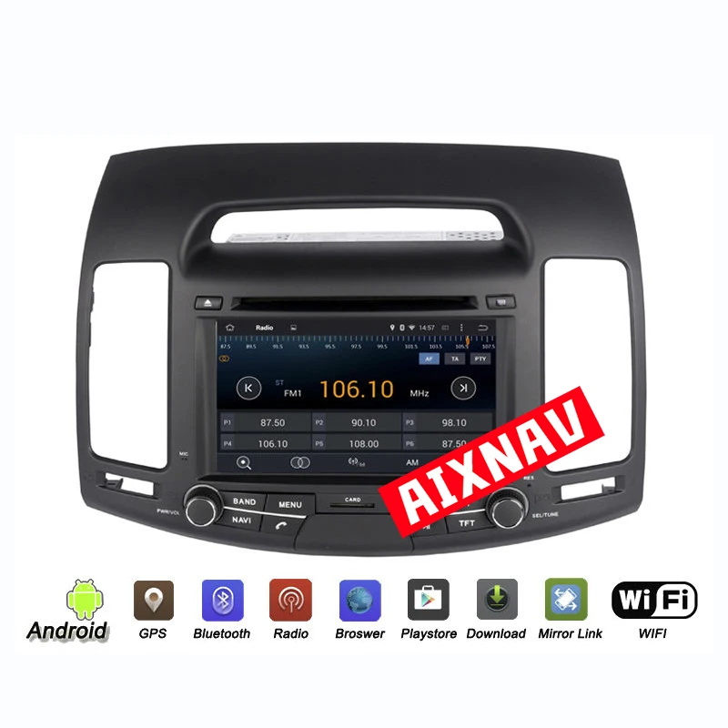 Top Touch Screen Bluetooth Rear View Camera Dispaly Car GPS Navigation System for Hyundai Elantra Truck Audio DVD Player Auto Radio 1