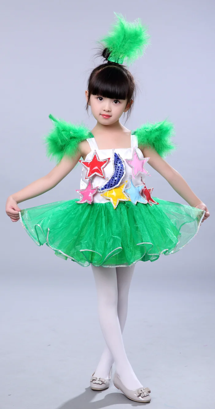 Children's jazz dance Latin dance costumes girls modern hip-hop sequin dance pompon performance clothes