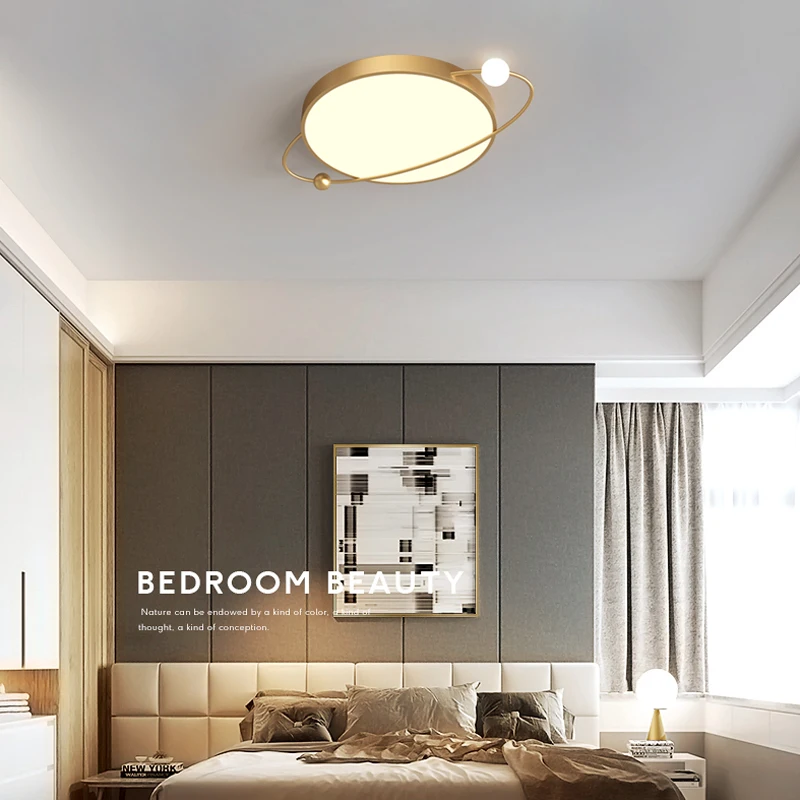 

Modern Round LED Ceiling Light for Living Room Lights Bedroom Ceiling Lamp Black/White/Gold Art Children Room Surface Mounted