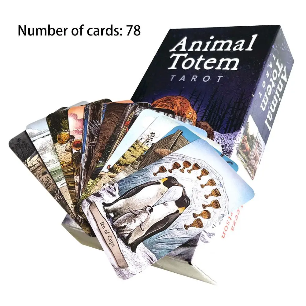 Животные Тотем Таро карты забавная настольная игра колода испанская игра divination 78 карт взрослые карты игра руководство