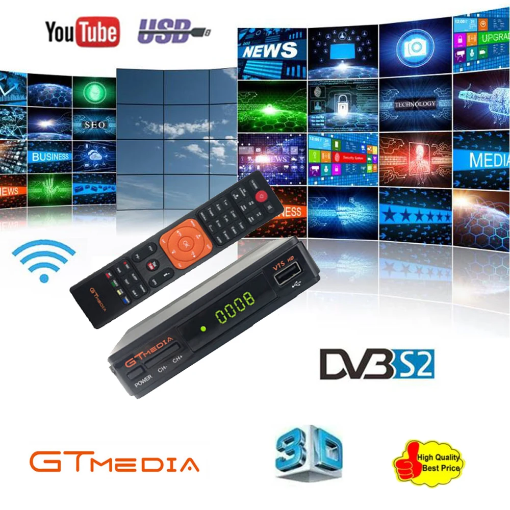 Оригинальный спутниковый ресивер Freesat V7SHD GTMEDIA Full 1080P DVB S2 поддержка 1 год 7 линий Ccam