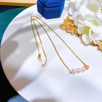

Natural Freshwater Pearl 14K Gold Filling Fashion Chain Necklace For Women Luxury Ladies Gold Jewelry Pendant Necklaces Gifts