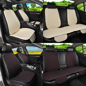 Image 1 - Flax Car Seat Cover Protector with Backrest Front Rear Seat Back Waist Washable Cushion Pad Mat for Auto Universal Fit Most Car