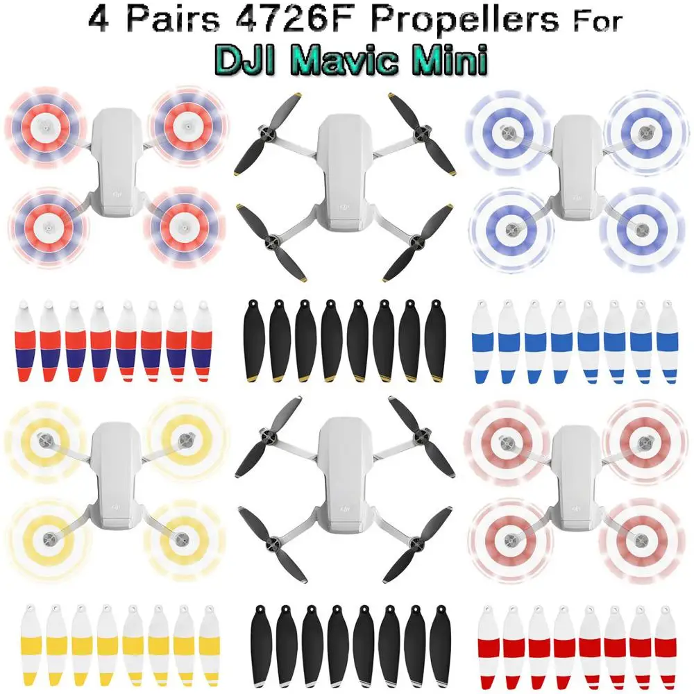 

Mini Propellers 4726f For Dji Mavic Mini Drone Quieter Flight 3 colors Powerful Foldable Low Noise Propellers