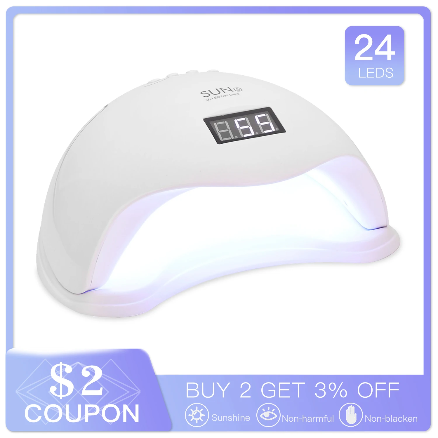

Sun5 Nail Dryer 48W LED UV Lamp Nail Dryer Fingernail Toenail Gel Curing Manicure Machine Nail Art Salon Tool Automatic Sensing