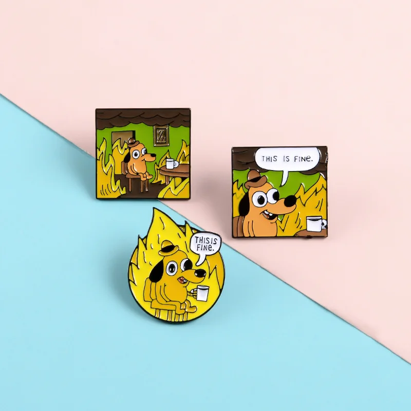 Creative this is fine hound dog dripping oil enamel collar pin upscale comic brooch