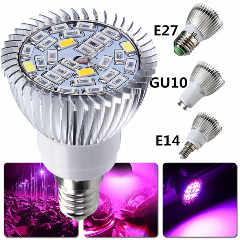 50pcs Full Spectrum E14 LED Grow Light Lamp 28 SMD Led Grow Bulb for Hydroponics Flowers Plants Vegetables Grow Box