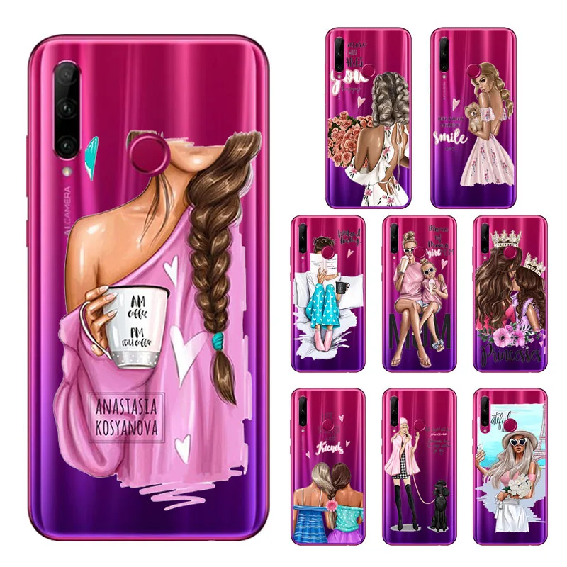 Black Popular Brown Hair Baby Mom Girl Queen Coque Shell Case for Samsung Galaxy A70 A60 A80 A7 A8 Plus A9 2018 A8 Star Cover