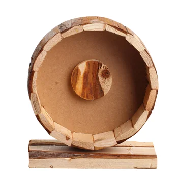 

Wooden Exercise Wheel Silent Running Spinner Wheel Pet Chew Toys for Hamster Chinchilla Squirrel (Medium)