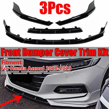 

High Quality Car Front Bumper Lip Spoiler Splitter Lip Diffuser Surround Molding Cover Trim For Honda For Accord 2018-2019