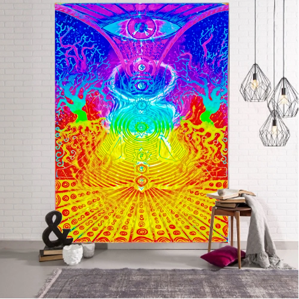 Nordic goddess occupying decorative tapestry mandala bohemian tapestry art deco blanket curtain hanging Tapestry Decor at home bedroom