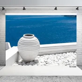 

Art Jar White Stone Blue Sea Scenery Backgrounds Children Young Portrait Photography Backdrops For Photophone Photo Studio Props