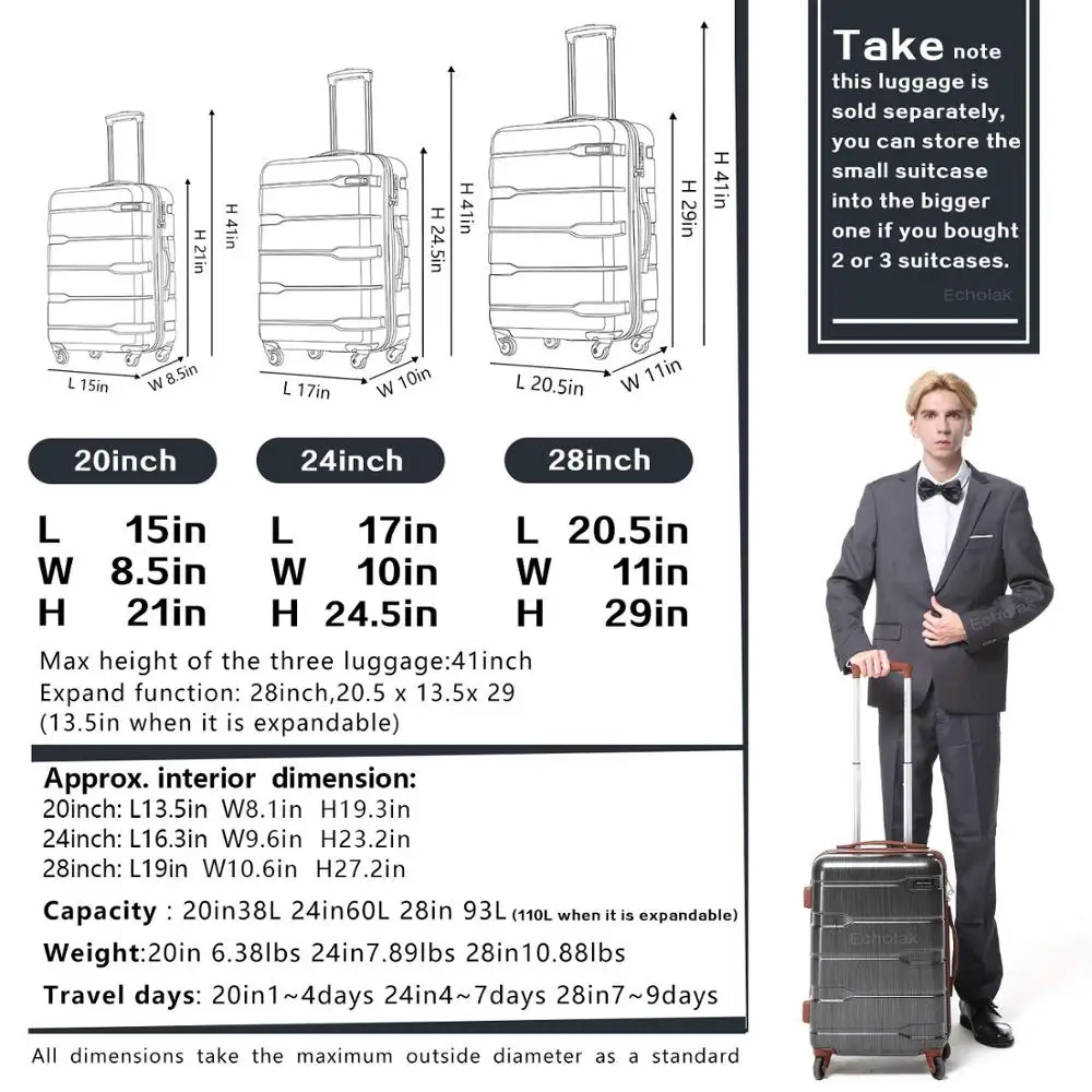 28 inch suitcase dimensions
