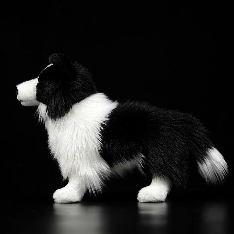 25 cm Real Life Border Collie Dog Soft Toy Realistic Long Haired Black Dog  Plush Toys Puppy Stuffed Animal Toy Gifts - AliExpress