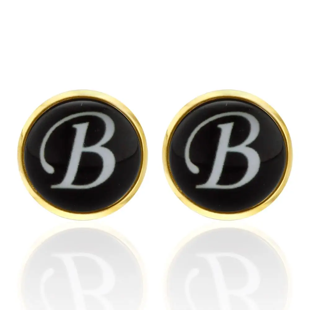 Модные новые мужские деловые золотые запонки «Алфавит» для мужчин, запонки, свадебные формальные запонки, запонки gemelos - Окраска металла: B