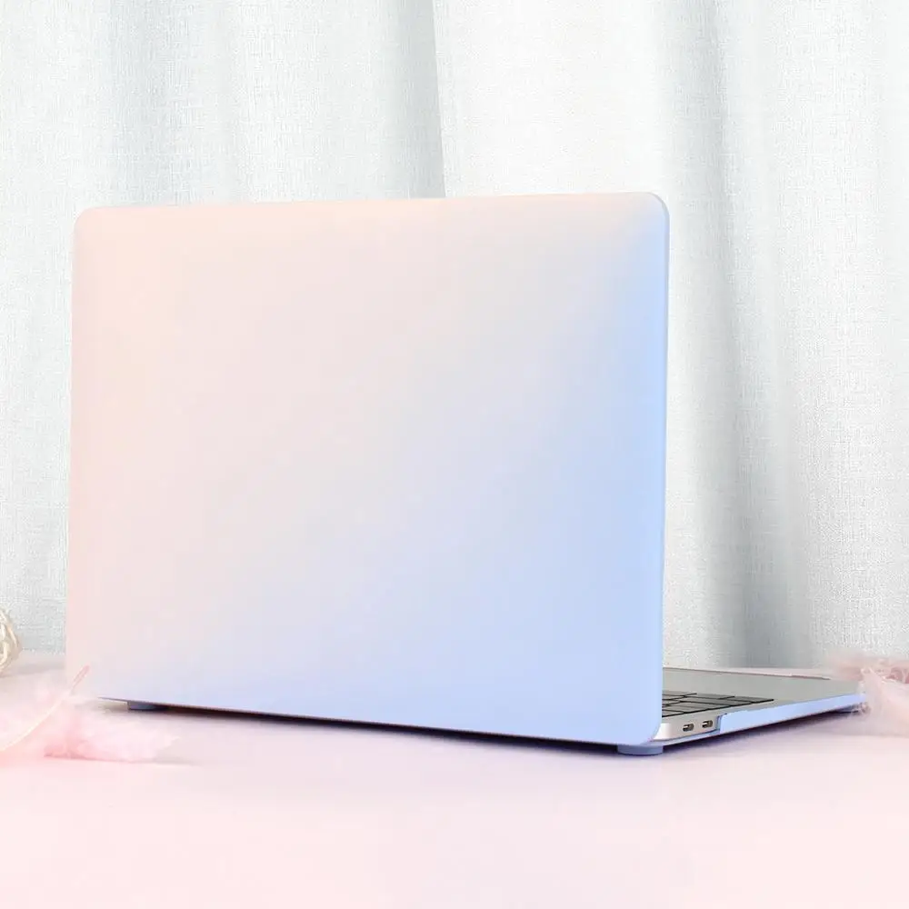 Pink to Blue Матовый Жесткий чехол с радужным градиентом для MacBook Air 1" 13" Pro 13 15 retina display Touch Bar New Air 13,3 A1932 - Цвет: Pink to Blue