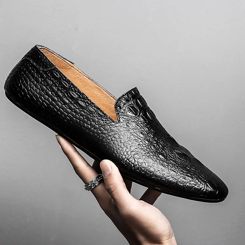 slip on leather casual shoes