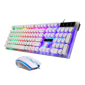 

Wired Gaming Keyboard and Mouse Set Colorful Backlit Keyboard for PC Computer