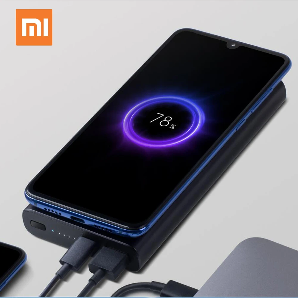 Xiao mi 10000mAh Беспроводное зарядное устройство Qi Быстрое беспроводное usb type C power Bank