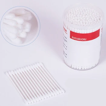 

Double Head baby Cotton Swab Makeup Cotton Buds Tip For Medical Wood Sticks Nose Ears Cleaning Health Care Tools