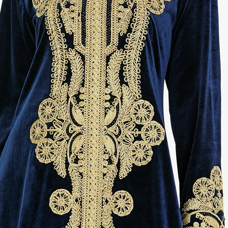 Ceny Siskakia sukienka abaya z muślinu luksusowa aksamitna Vintage złoty haft dubaj szaty turcja marokańskie sukienki Party Wears