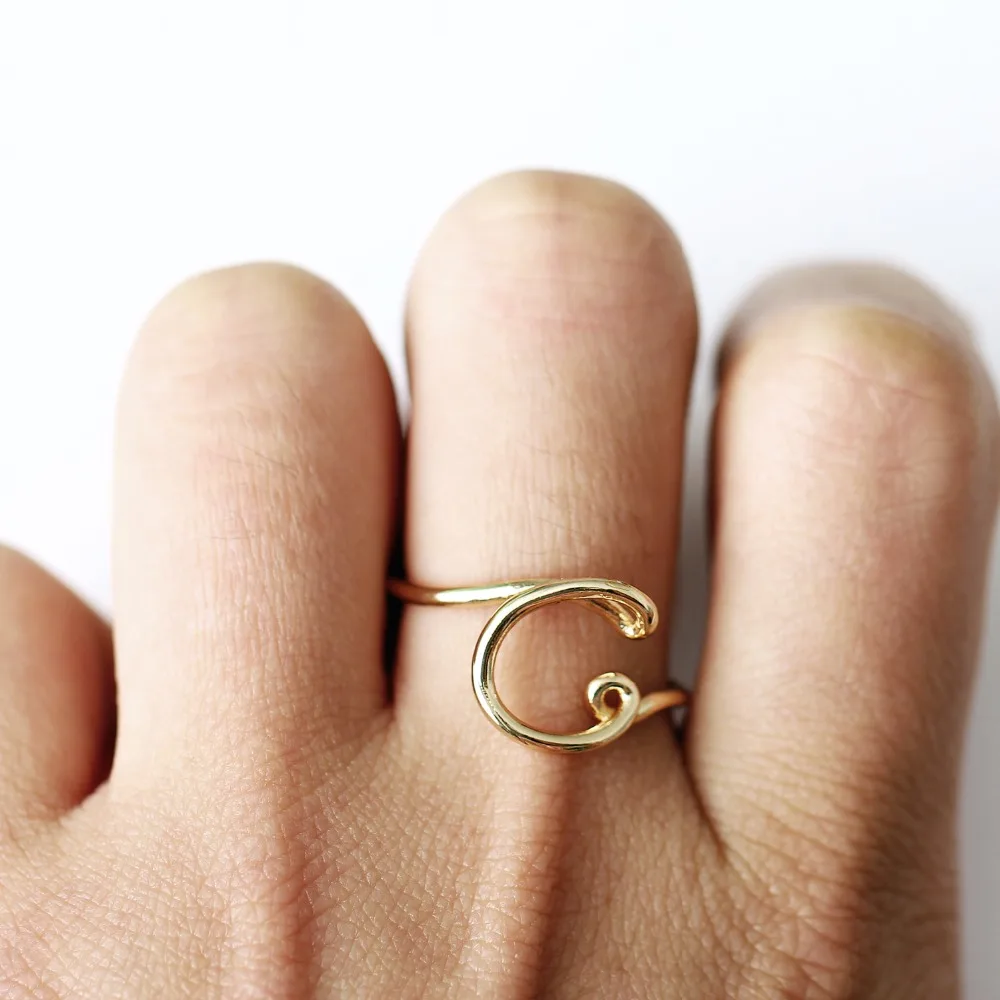 Модные Простые Кольца с буквами для женщин, розовое золото, серебро, на заказ, минималистичное кольцо, Alphebet, свадебные кольца, ювелирные изделия