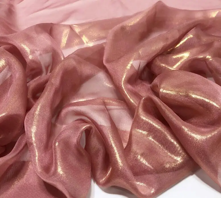 Косплей шифон Ткань 30D Золотой бронзированный ткань блестящая ткань Бронзирующая ткань костюм платье ткань Сделай Сам 1 м/лот - Цвет: Rust pink