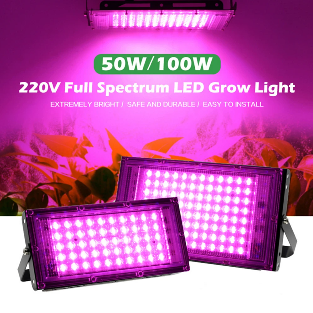 LED Grow Light Phyto Lamp AC 220V 50W Greenhouse Hydroponic Plant Spotlight 