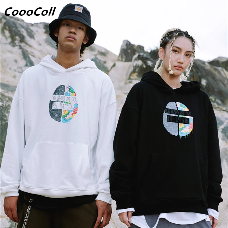 CoooColl 19FW, широкие открытые толстовки с капюшоном, модные новые повседневные мужские толстовки в стиле хип-хоп, Хлопковые женские уличные зимние толстовки