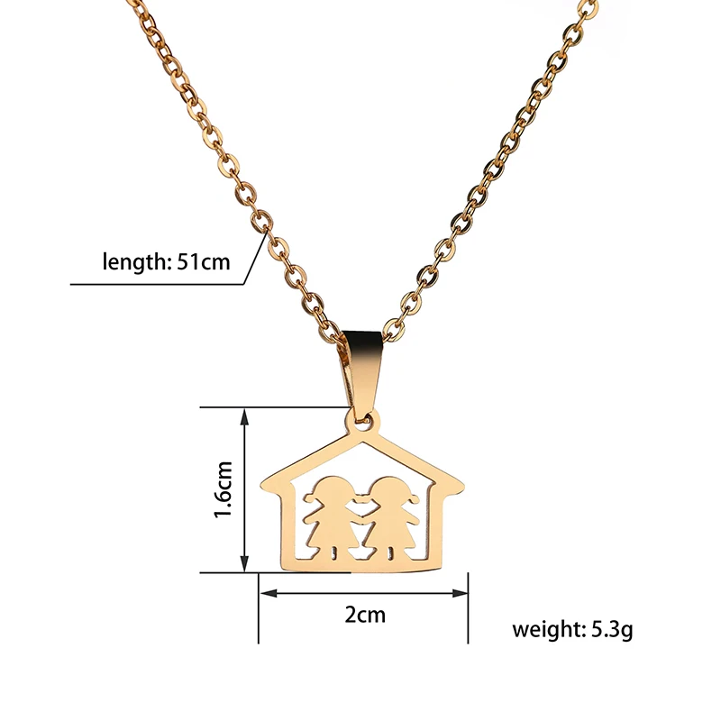 Кулон для дочери и ребенка ELSEMODE ожерелье из нержавеющей стали золотистого цвета