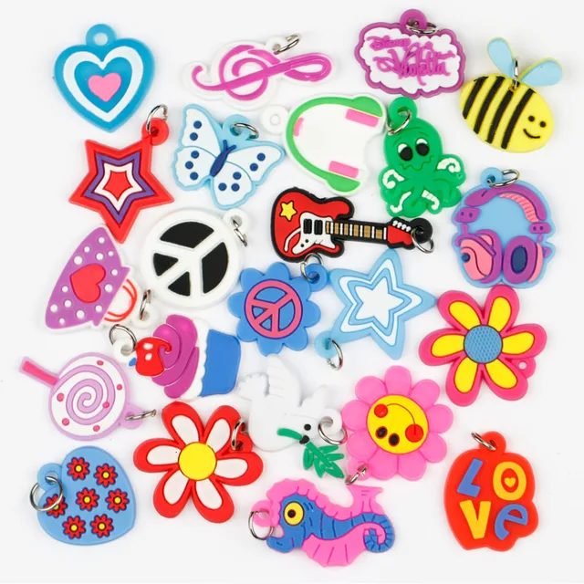 100pcs Pendants DIY Colorful Loom Rubber Band Bracelet Jewelry Making Beads Toy  Colorful Animal Flower Beads Random Style 2019 3