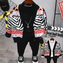 Детская одежда для мальчиков весенне-осенний вязаный кардиган для маленьких мальчиков+ футболка+ штаны, комплект одежды из 3 предметов комплект одежды для мальчиков 2-6 лет