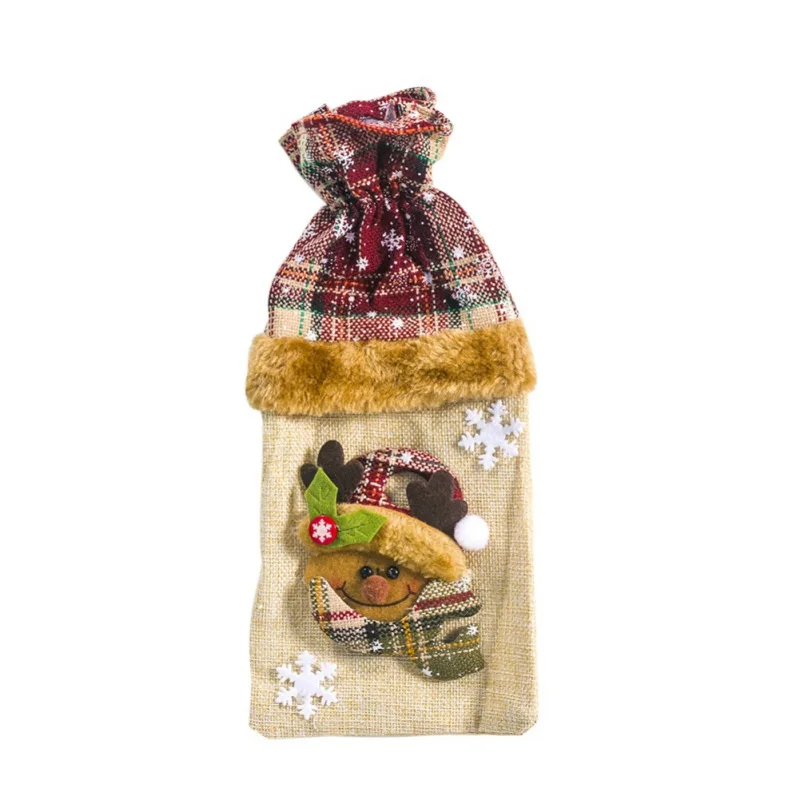 Вязаный свитер, Рождественская винная бутылка, крышка снеговика Санта Клауса, лося, винная Топпер, крышка для рождественской вечеринки, украшение на год - Цвет: 29x13cm