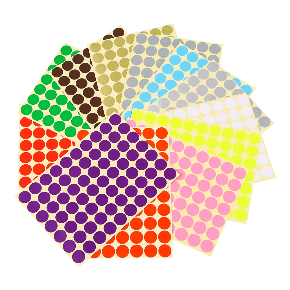 

5Sheet/pack Colorful Dot Stickers Round Spot Circles Sealing Sticker Paper Labels Adhesive Package Label Party Decoration