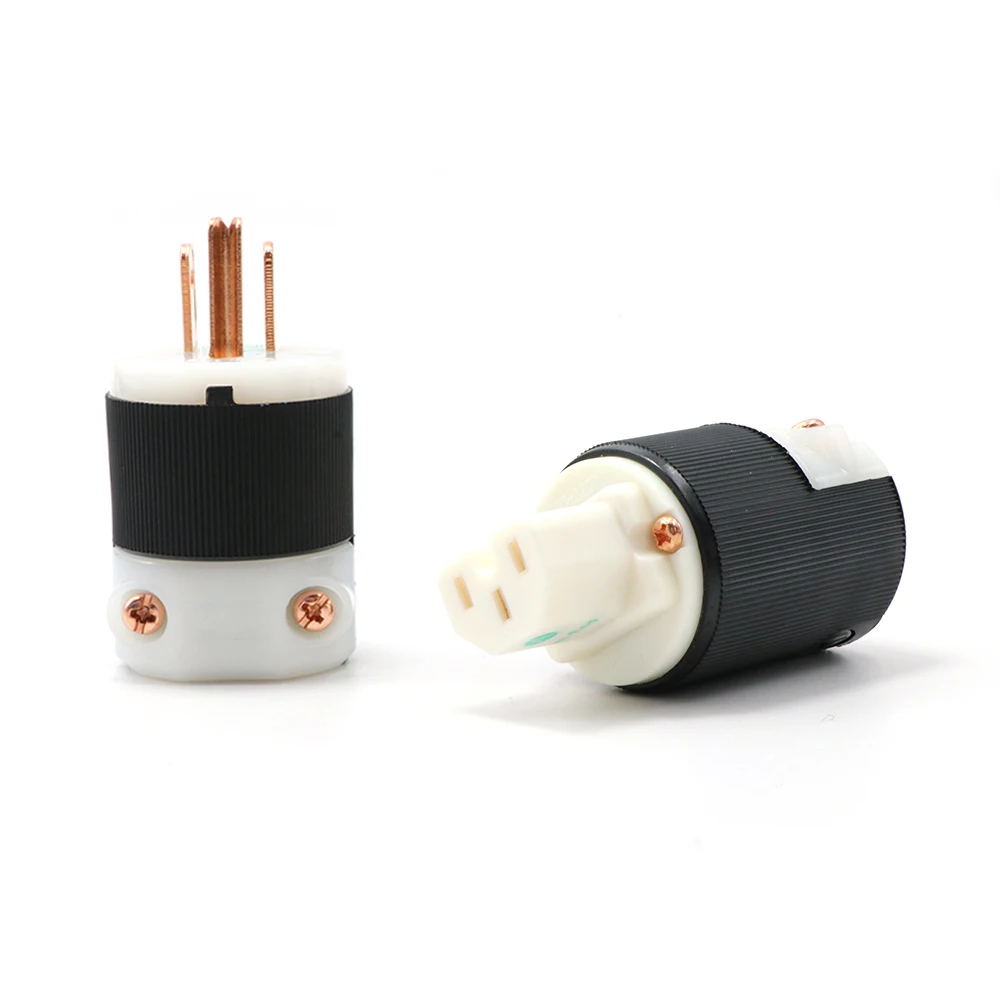 

one pair Hifi audio Copper US Audio Power Plug +IEC Power Connector