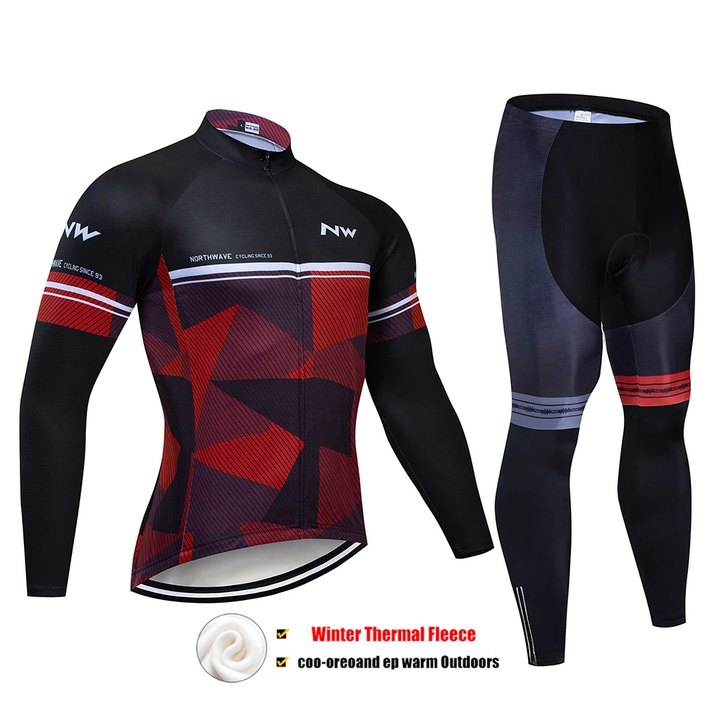 Pic Color Pro Team NW велосипедная майка 9D комплект с нагрудником MTB Униформа велосипедная одежда мужская зимняя теплая флисовая велосипедная Одежда для велоспорта - Цвет: Pic Color