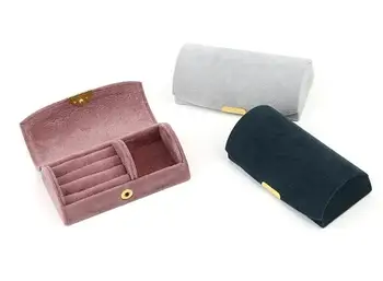 

10pcs/lot Mini Travel Jewelry Case Velvet Portable Jewelry Organizer Ring Earring Necklace Storage Box Jewelry Carrying Case