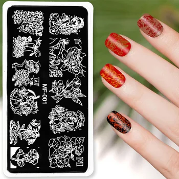 

1pcs Nail Art Stamp Plates Nail Stamping Template Flower Geometry Animals DIY Nail Designs Manicure 6*12cm Image Stencil RT#68