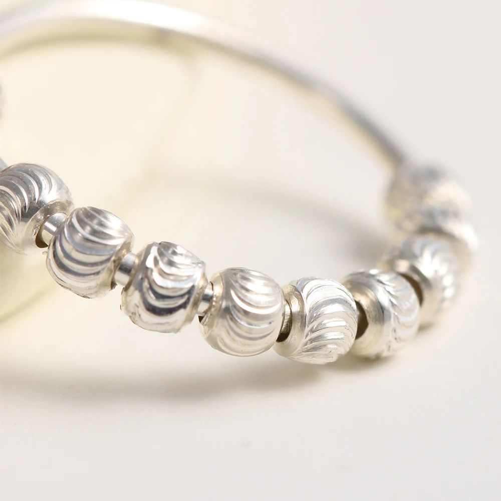 925 Sterling Silver Fidget Beads Ring For Women Men Rotate Freely Anti Stress Anxiety Ring INS Simple Style Lady Fashion Jewelry