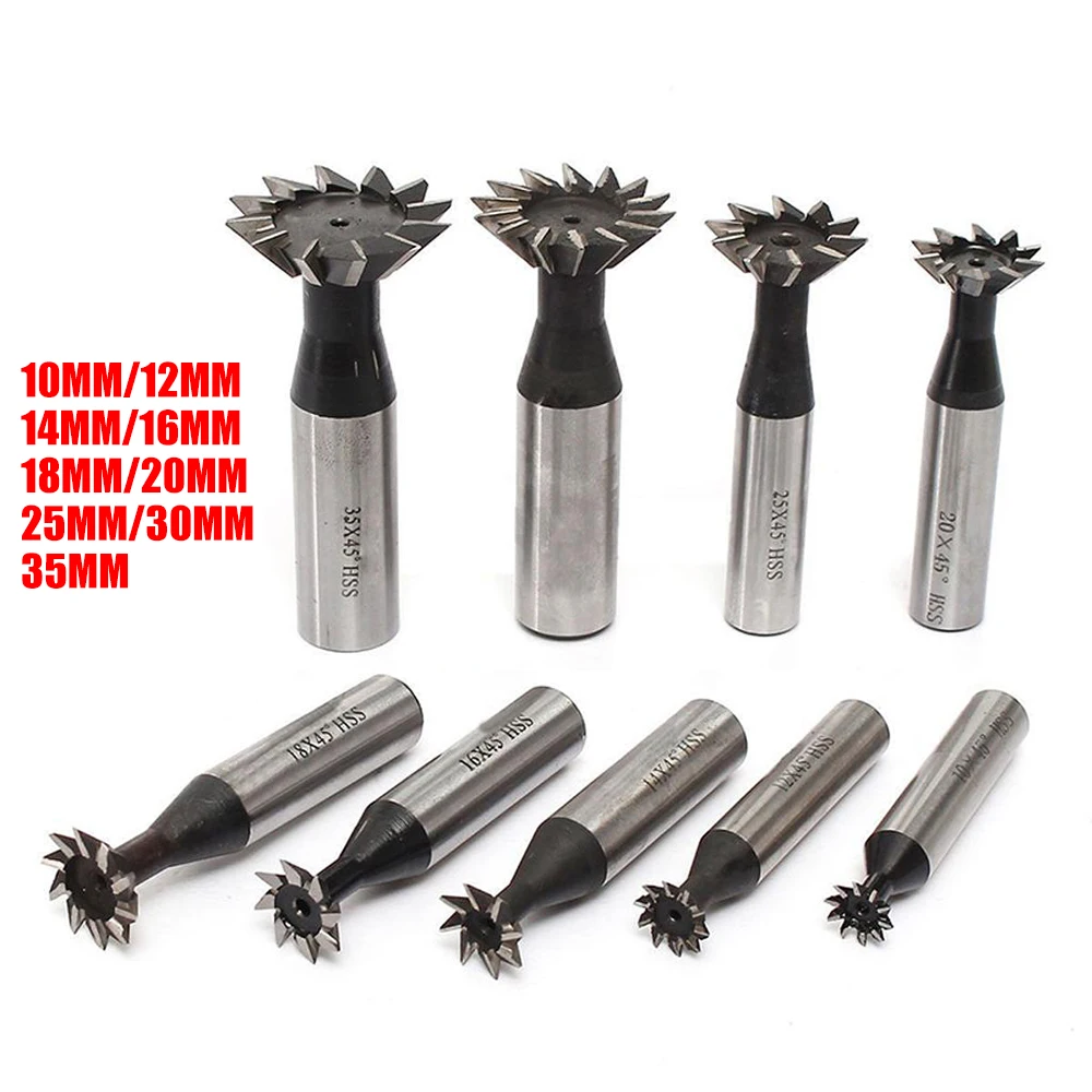 1pc 10 35mm 45 Degree High Speed Steel Dovetail Cutter End Mill Milling 1pc-10-35mm-45-degree-high-speed-steel-dovetail-cutter-end-mill-milling