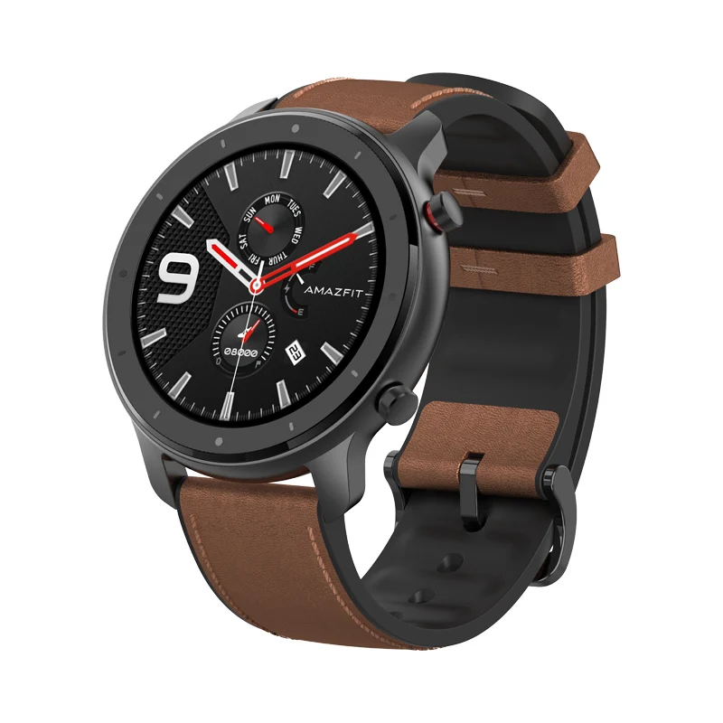 Смарт-часы AMAZFIT GTR 47 мм международная версия 5ATM 1,3" AMOLED gps+ ГЛОНАСС умные часы мужские 24 дня батарея - Цвет: Black alloy